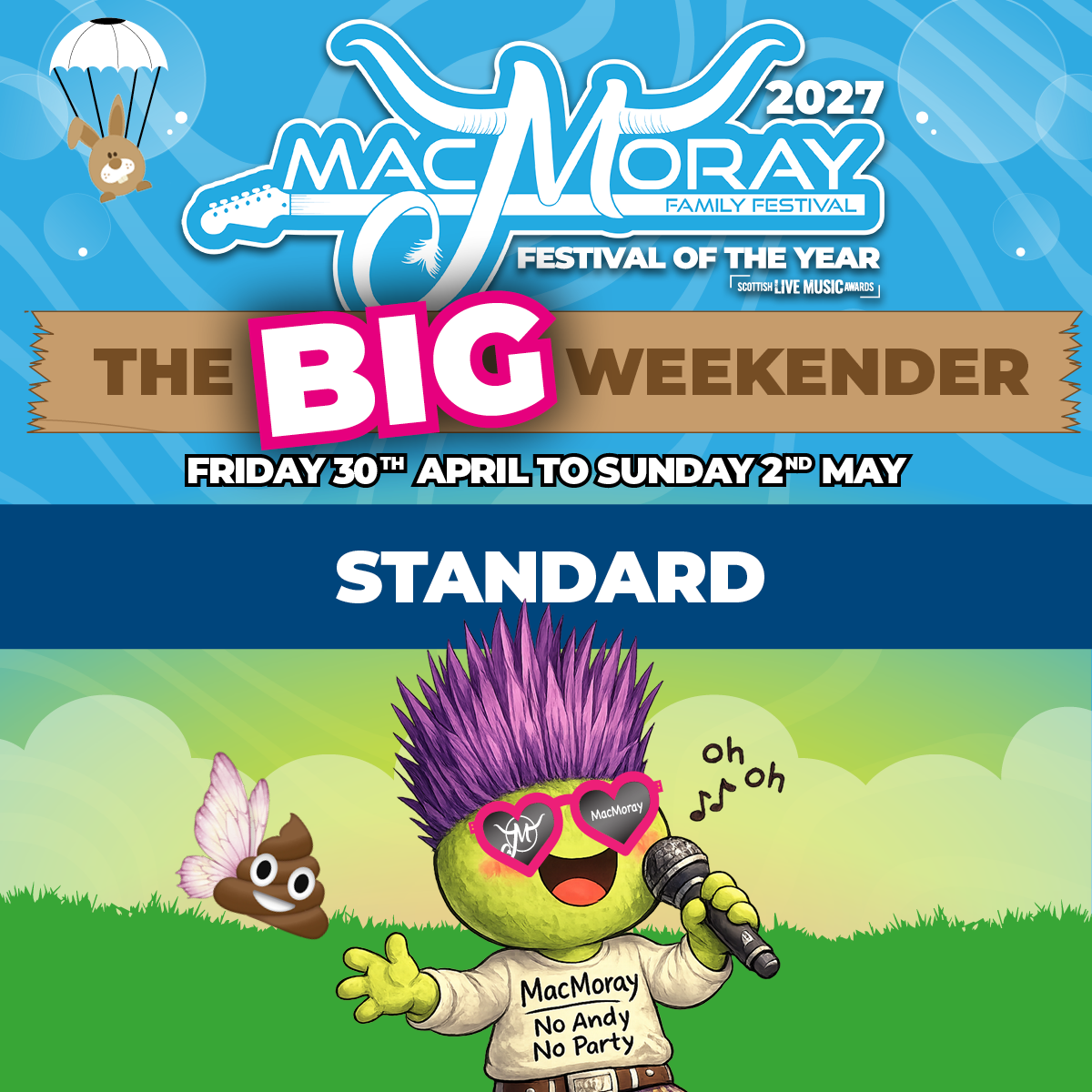 MacMoray Festival 2027: Standard Big-Weekender Tickets (Friday 30th April + Saturday 1st + Sunday 2nd May)